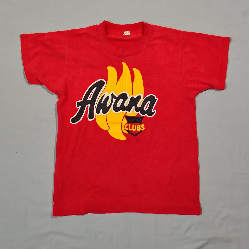 VINTAGE Awana Clubs Kids 10 Red Single Stitch Screen Stars Made in USA Christian
